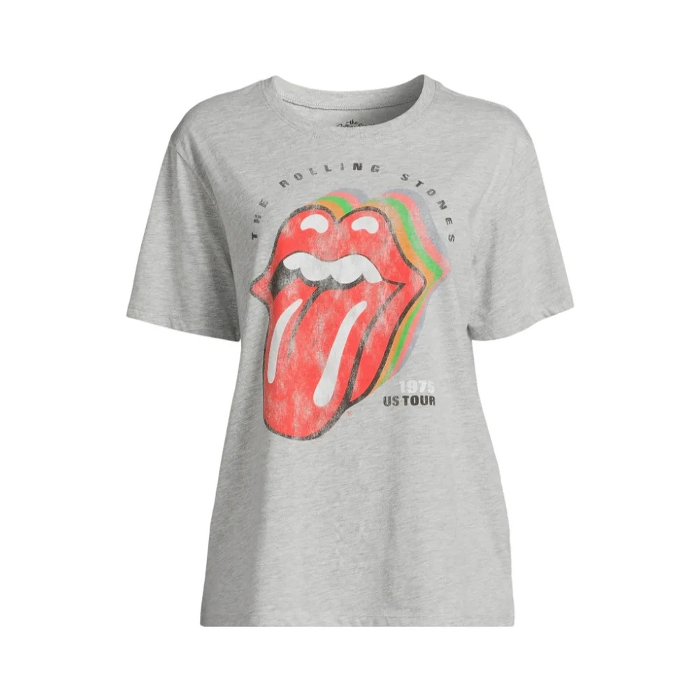 Time and Tru Women's Size M (8-10) Rolling Stones Graphic Print T-Shirt Gray NWT
